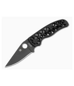 Spyderco Edgerati Black Aluminum S30V Black DLC Folding Knife (3.57" Blade) C266BKALBKP - SP-C266BKALBKP 1