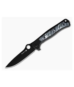 Spyderco Slym Black WCC M390 Dark Matter Polar FatCarbon Titanium Frame Lock Knife (3.42" Blade) C271TIBKPBK - SP-C271TIBKPBK 1