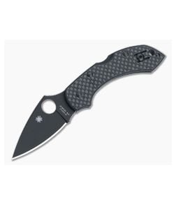 Spyderco Dragonfly Exclusive Smooth Carbon Fiber Black CruWear Back Lock C28CFPBK - SP-C28CFPBK 1