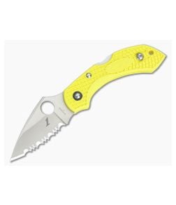 Spyderco Dragonfly 2 Salt Serrated H1 Yellow FRN C28SYL2 - SP-C28SYL2 1