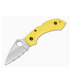 Spyderco Dragonfly 2 Salt Serrated H2 Yellow FRN C28SYL2 - SP-C28SYL2 1