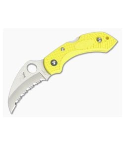 Spyderco Dragonfly 2 Salt Hawkbill Serrated H1 Yellow FRN C28SYL2HB - SP-C28SYL2HB 1