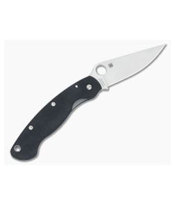 Spyderco Military Left Hand Black G10 Plain Edge Satin C36GPLE - SP-C36GPLE 1