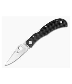 Spyderco Jess Horn Carbon Fiber CRU-WEAR Satin Spear Point Lockback Folding Knife (3.12" Blade) C38CFP - SP-C38CFP 1
