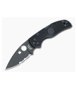 Spyderco Native 5 Lightweight Black Part Serrated C41PSBBK5 - SP-C41PSBBK5 1