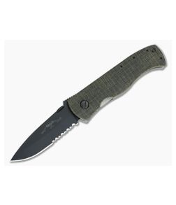 Emerson CQC-7A Black Serrated No Wave with Custom Black Micarta Grid Scales - EM-C7A-BTS-ST-001 1