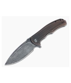 CIVIVI Praxis Black Hand Rubbed Damascus and Copper Liner Lock Flipper C803DS-3 - CV-C803DS-3 1