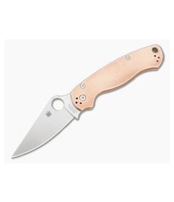 Spyderco Para Military 2 Copper Satin CPM REX 45 Folding Knife (3.45") Pre-Owned C81CUP2 - SP-C81CUP2 1