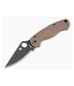 Spyderco ParaMilitary 2 Earth Brown G10 Black DLC S35VN Limited C81GPBNBK2 - SP-C81GPBNBK2 1