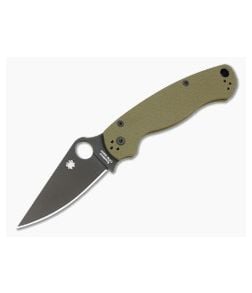 Spyderco Para Military 2 OD Green G10 Black CPM-S90V Folding Knife (3.45") Pre-Owned C81GPODBK2 - SP-C81GPODBK2 1
