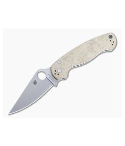 Spyderco Para Military 2 Plain Cruwear Brown Canvas Micarta Folder C81MPCW2 - SP-C81MPCW2 1