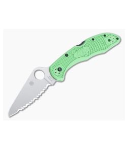 Spyderco Salt 2 Flat Ground SpyderEdge LC200N Green FRN Folder C88FSGR2 - SP-C88FSGR2 1