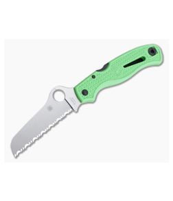 Spyderco Atlantic Salt Serrated Satin FFG LC200N Green FRN Lightweight Folder C89FSGR - SP-C89FSGR 1