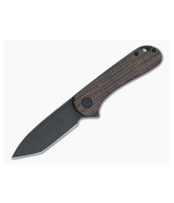 CIVIVI Elementum Tanto Dark Brown Matrix Micarta Black Stonewashed D2 Liner Lock Flipper C907T-C - CV-C907T-C 1