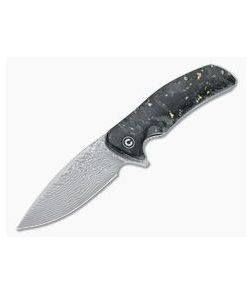 CIVIVI Incite C908DS-1 Gold Shred Shredded Carbon Fiber Damascus Liner Lock Flipper - CV-C908DS-1 1