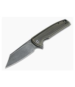 CIVIVI Brigand Damascus Black Hand Rubbed Brass Liner Lock Flipper C909DS-2 - CV-C909DS-2 1