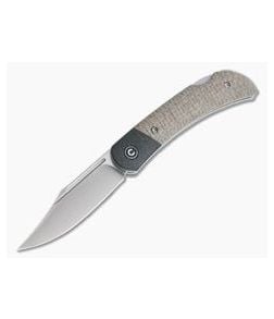 CIVIVI Rustic Gent C914C Tan Burlap Micarta D2 Back Lock Folder - CV-C914C 1