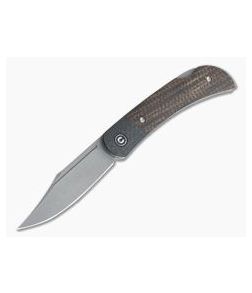 CIVIVI Rustic Gent C914E Dark Brown Matrix Micarta Gray Stonewashed D2 Back Lock Folder - CV-C914E 1