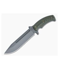 RMJ Tactical Combat Africa Fixed Blade Dirty Olive G10 Handles Tungsten Cerakote 80CrV2 Clip Point CA-TU-DO - RMJ-CA-TU-DO 1