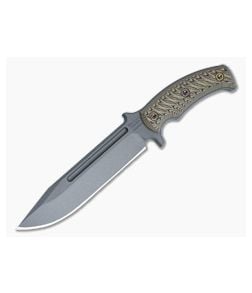 RMJ Tactical Combat Africa Fixed Blade Hyena Brown G10 Handles Tungsten Cerakote 80CrV2 Clip Point CA-TU-HB - RMJ-CA-TU-HB 1
