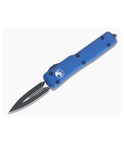 Microtech UTX-70 CA Double Edge Black M390 Blue California Legal OTF Automatic Knife CA147-1BL - MT-CA147-1BL 1