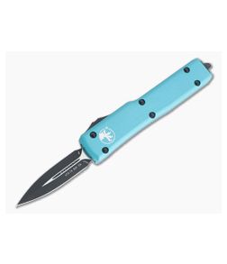 Microtech UTX-70 CA Double Edge Black 204P Turquoise California Legal OTF Automatic Knife CA147-1TQ - MT-CA147-1TQ 1