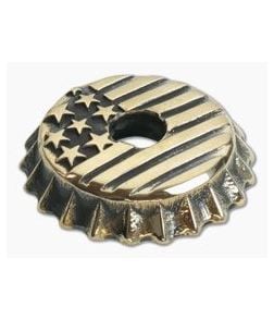 Lion Armory Beer Cap US Flag Bead Brass - LA-CAPFLAG-BRS 1