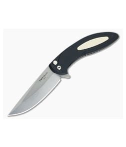 Protech Cambria Tuxedo Flipper Stonewash Plain Edge Ivory Micarta Inlays CF51 - PT-CF51 1