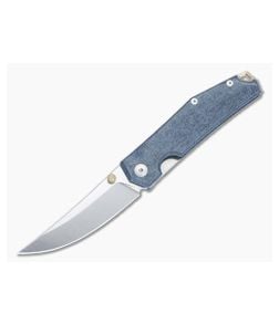 GiantMouse ACE Clyde Satin CPM-20CV Denim Micarta Folding Knife - GM-CLYDE-DENIM-MICARTA 1