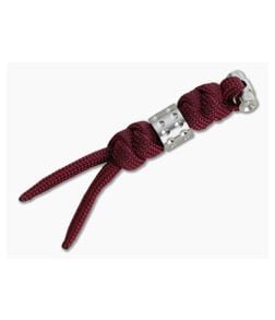 Chris Reeve Large Sebenza/Umnumzaan Lanyard Burgundy with Silver Dot Bead - CRK-COM-7103 1