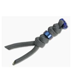 Chris Reeve Large Sebenza/Umnumzaan Lanyard Charcoal with Blue Bead - CRK-COM-7107 1