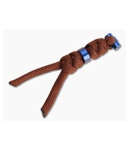 Chris Reeve Large Sebenza/Umnumzaan Lanyard Rust with Blue Bead - CRK-COM-7131 1