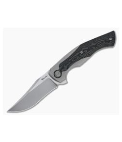 Reate Knives Coyote ELB Stonewashed M390 Carbon Fiber Titanium Frame Lock Flipper - RK-COYOTE-CF 1