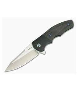 Reate Knives Crossroads Kirby Lambert Design M390 Carbon Fiber Black PVD Bolster Liner Lock Flipper - RK-CR-006 1