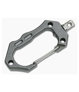 Tuff-Writer Tumbled Titanium Carabiner SS Swivel Blue Glow Insert - TW-CRB-010 1
