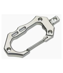 Tuff-Writer Satin Titanium Carabiner SS Swivel Blue Glow Insert - TW-CRB-011 1