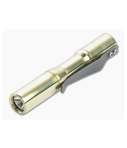 CWF Micro Click Machined Satin Brass Click 5000k LED Custom Flashlight - CWF-CWF014 1