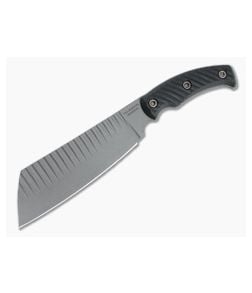 RMJ Tactical Da Choppa Tungsten Gray 80CrV2 Black G10 Fixed Blade - RMJ-DC-BL 1