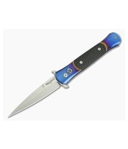 Protech Knives Don Titanium Custom Multi-Color Orange Peel with Carbon Fiber Inlay - PT-DON-TI 1