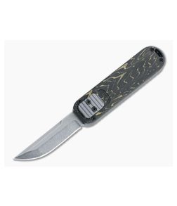 D Rocket Design/ARS Mini 007 Tanto Nitro-V Gold Carbon Fiber Top Slide OTF Automatic Knife 0029 - DRD-0029 1