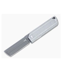 D Rocket Design MaximX EDC Flipper Black M390 Silver Twill Folding Knife 0037 - DRD-0037 1