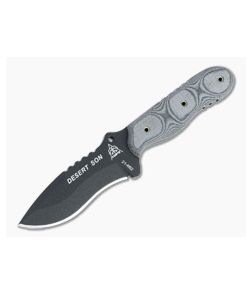 TOPS Desert Son Black Recurve Hunters Point Black Linen Micarta Fixed Blade DSON-01 - TP-DSON-01 1