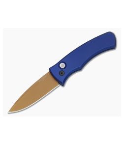 Protech Duke 2 Auto Dark Navy Blue Handle Tan PVD MagnaCut - PT-DUKE2103-LTD-HERITAGE 1