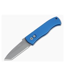 Protech Emerson CQC-7 Tanto Automatic Blasted 154CM Blue Folder E7T01-BLUE - PT-E7T01-BLUE 1