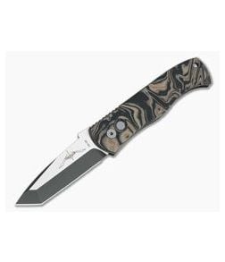 Protech Emerson CQC-7 Auto Two-Tone DLC Tanto Camo Burl G10 Top Automatic Knife E7T37 - PT-E7T37 1