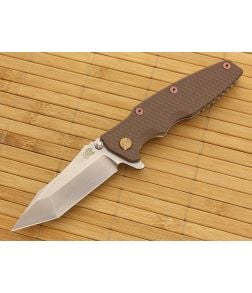 Hinderer Knives Eklipse 3.5" Tanto Flipper Dark Earth Brass Standoffs - HK-EKLIPSE-003 1