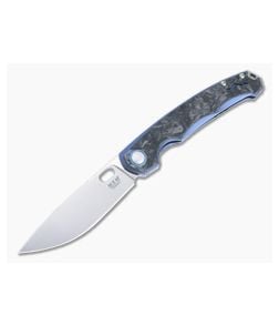 MKM Eclipse Flipper Blue Titanium Carbon Fiber Overlay Satin MagnaCut Drop Point EL-BLCF - MKM-EL-BLCF 1