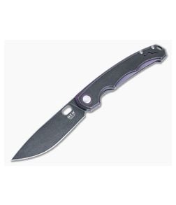 MKM Eclipse Flipper Purple Titanium Black Ti Overlay Black Stonewash MagnaCut Drop Point EL-PRBKD - MKM-EL-PRBKD 1