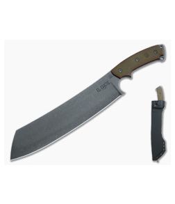TOPS El Chete Chopper Midnight Bronze 1095 Canvas Micarta Spring Clip Fixed Blade ELCH-03 - TP-ELCH-03 1