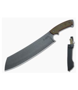 TOPS El Chete Chopper Midnight Bronze 1095 Canvas Micarta Leather Dangler Fixed Blade ELCH-04 - TP-ELCH-04 1